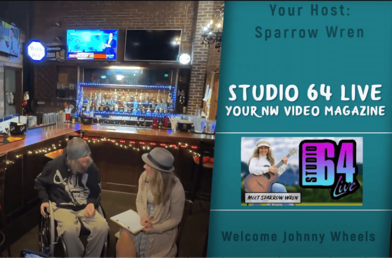 Cover picture for the January 11th, 2024 live interview of Johnny Wheels by Sparrow Wren of Studio 64 Video Magazine.